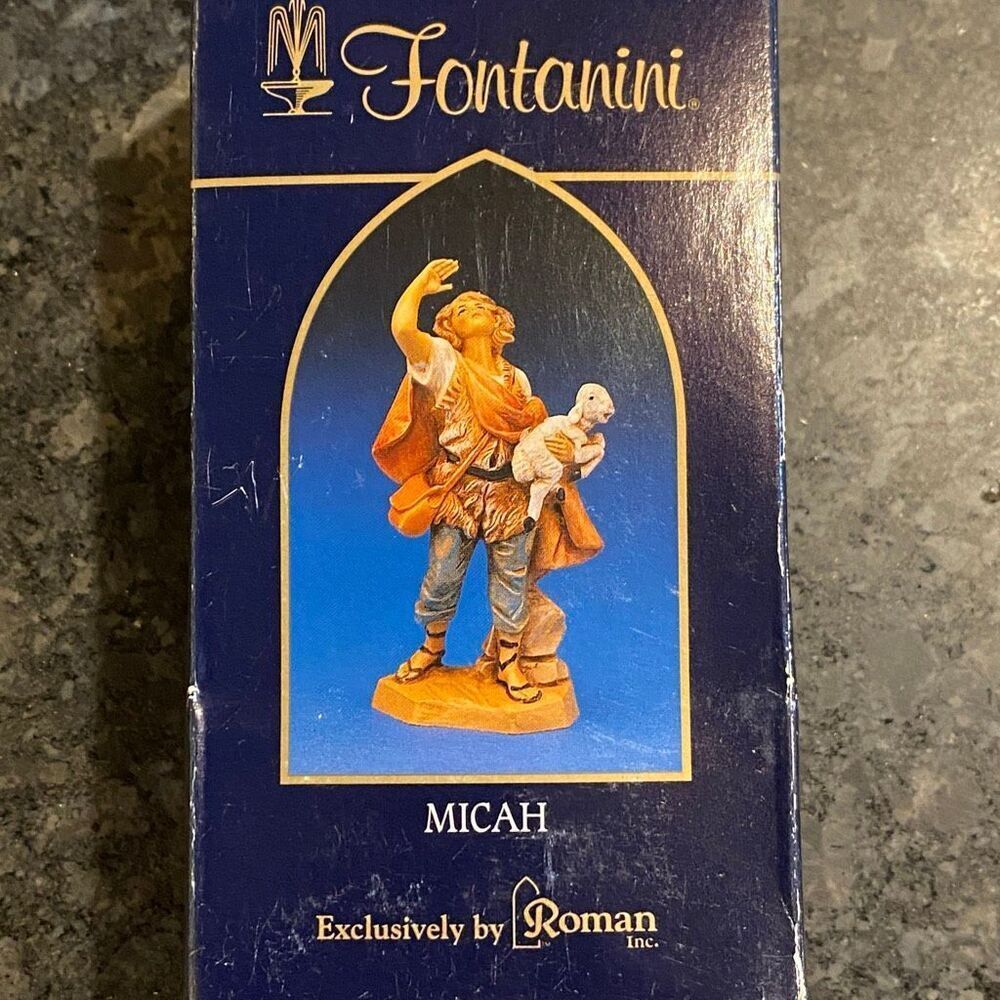 Micah - 5" Fontanini Nativity Shepherd w Sheep 72558